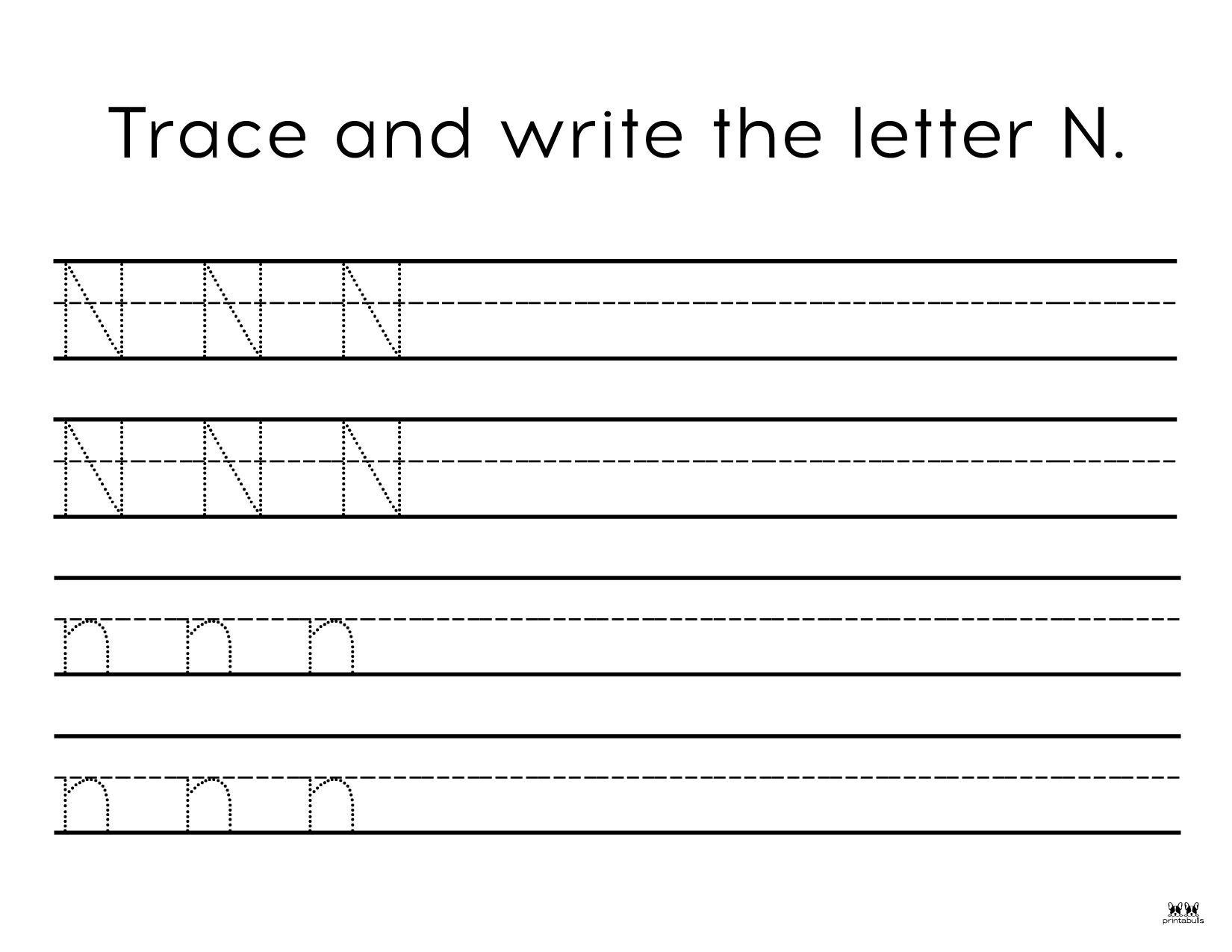 Letter N Worksheets - 50 FREE Printables | Printabulls