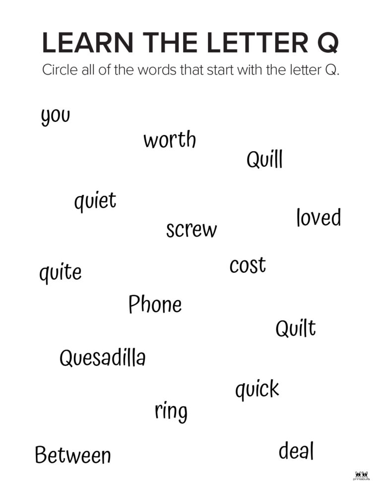 Letter Q Worksheets - 50 FREE Printables | Printabulls