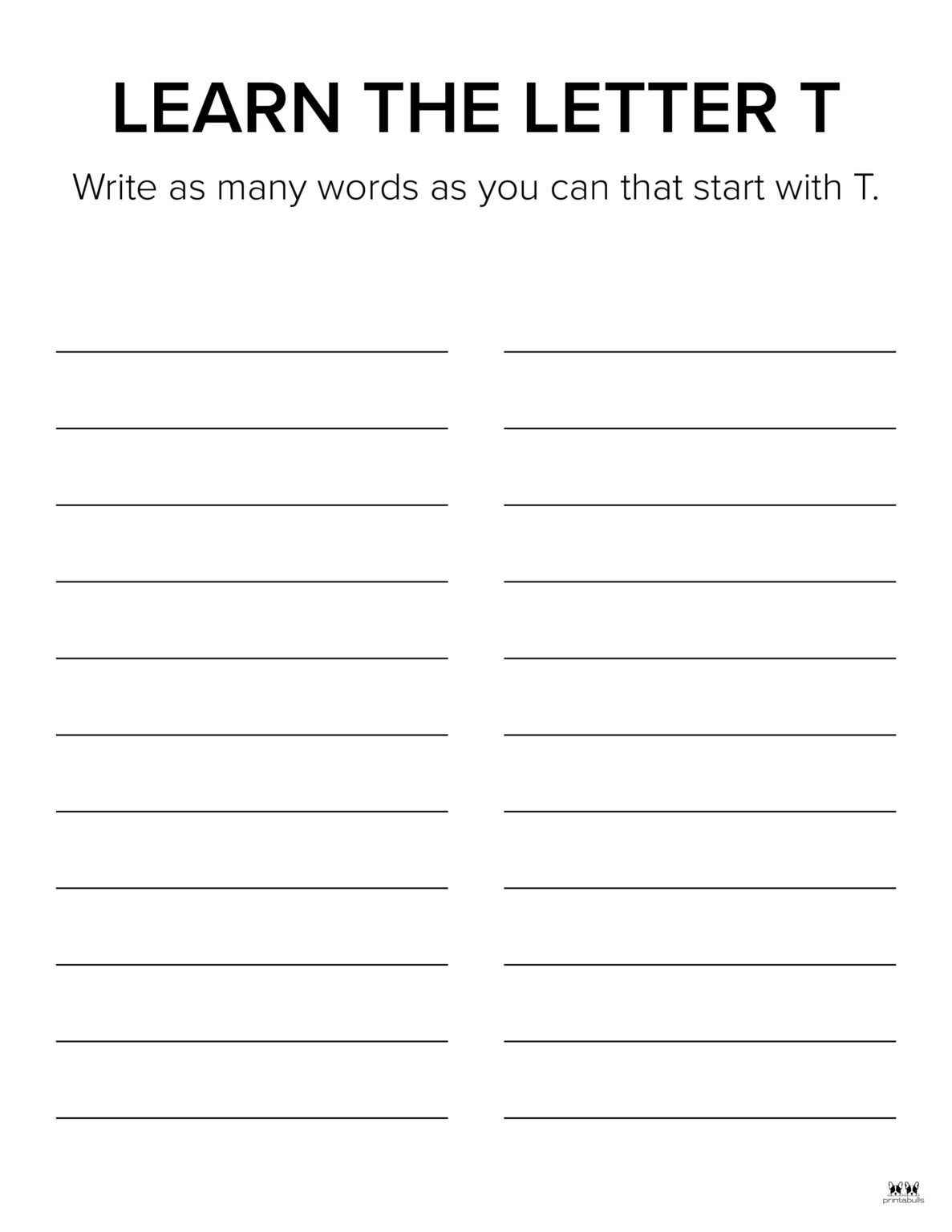 Letter T Worksheets - 50 FREE Printables - PrintaBulk