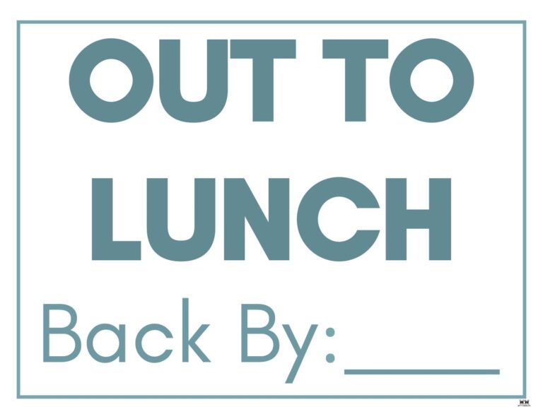 Out To Lunch Signs - 15 FREE Signs | Printabulls