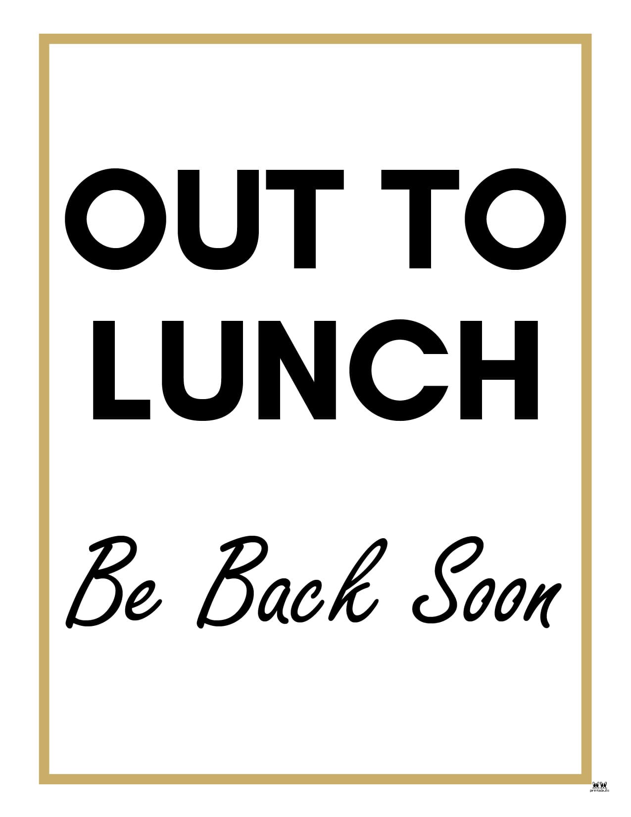 Out To Lunch Signs - 15 FREE Signs | Printabulls