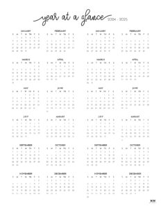 2024-2025 Two Year Calendars - 10 FREE Printables | Printabulls