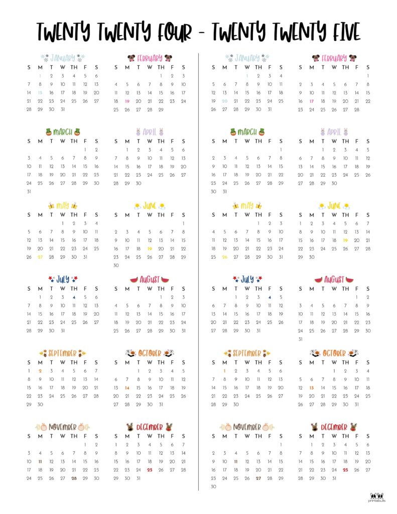 Two Year Calendar 2024 2025 Brook Collete