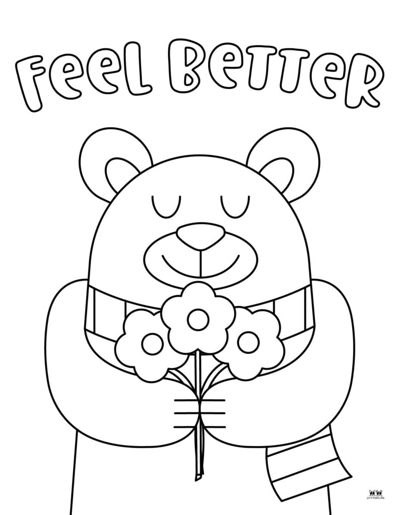Get Well Soon Printable Card and Coloring Page • KraftiMama