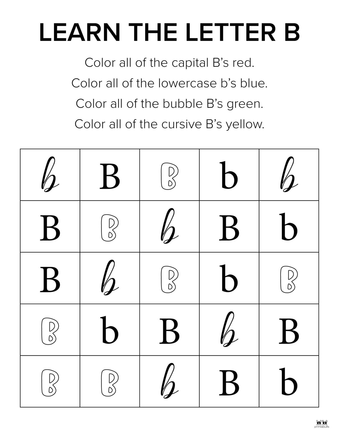 Letter B Worksheets - 50 FREE Printables | Printabulls