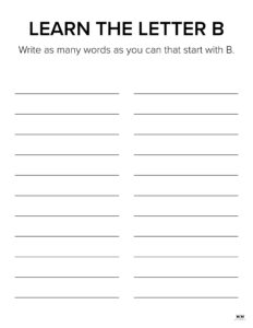 Letter B Worksheets - 50 FREE Printables - PrintaBulk