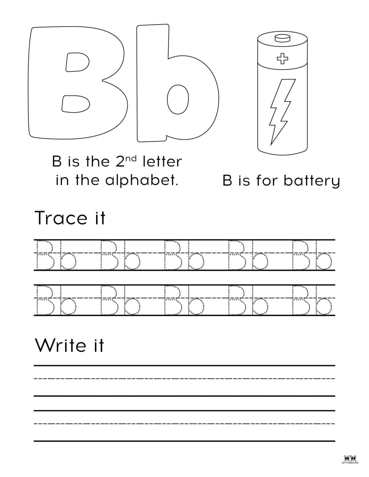 Letter B Worksheets - 50 FREE Printables | Printabulls