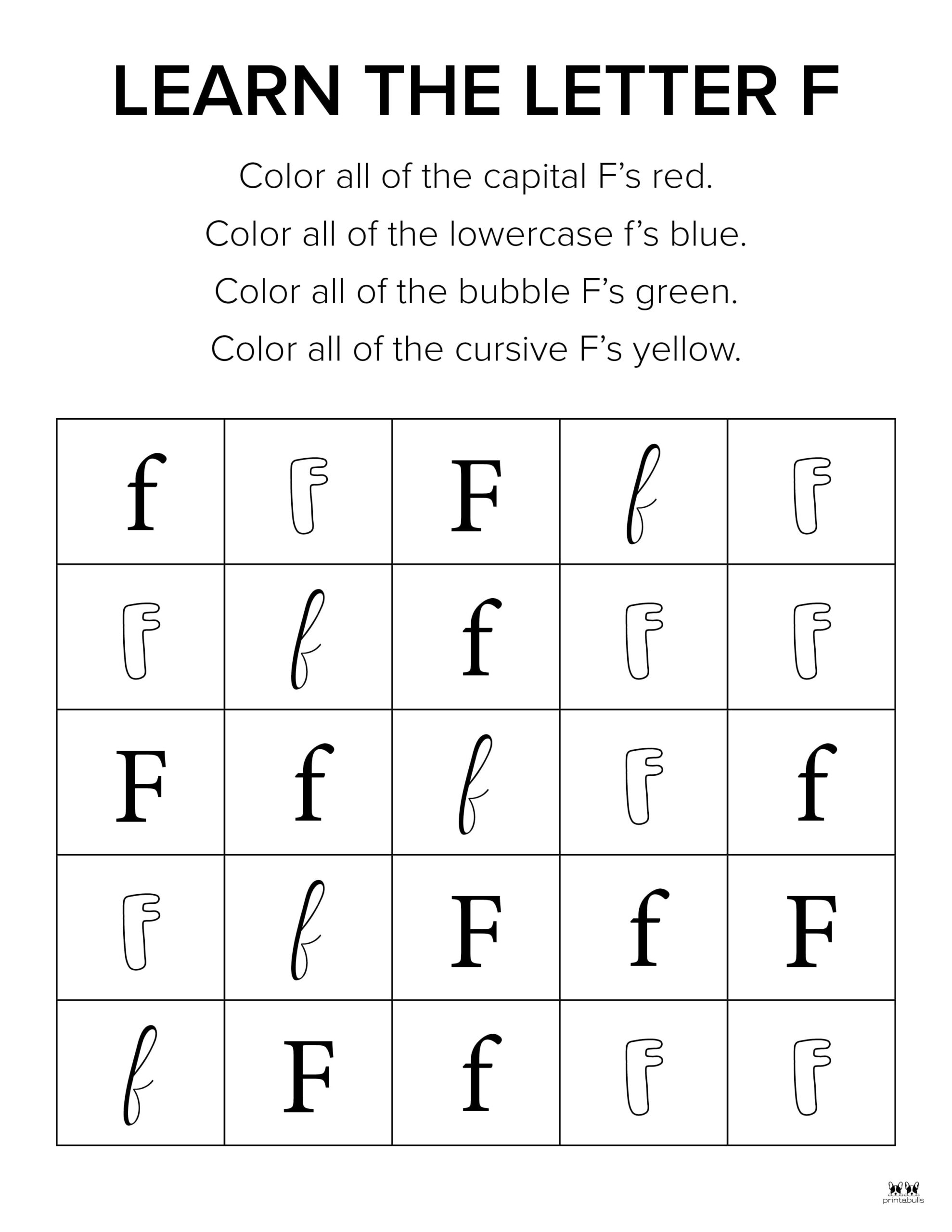 Letter F Worksheets 50 FREE Printables Printabulls