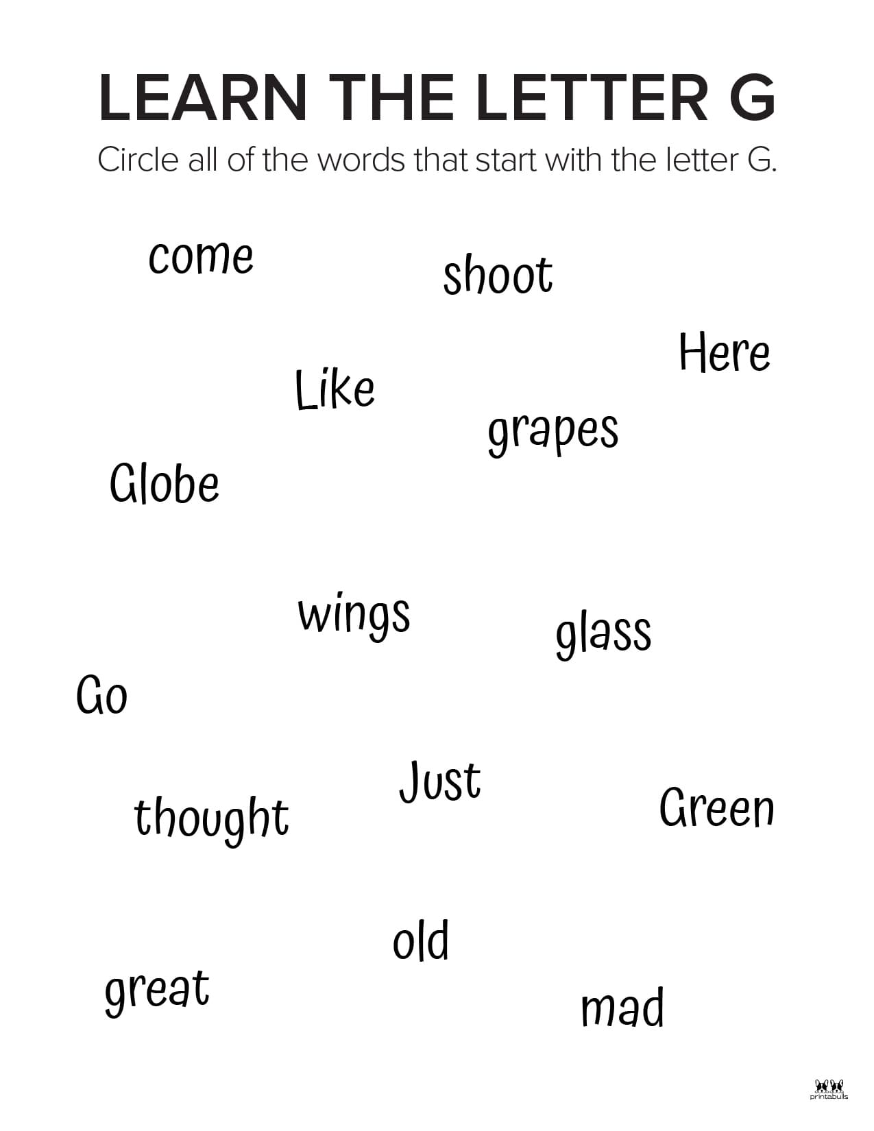 Letter G Worksheets - 50 FREE Printables | Printabulls