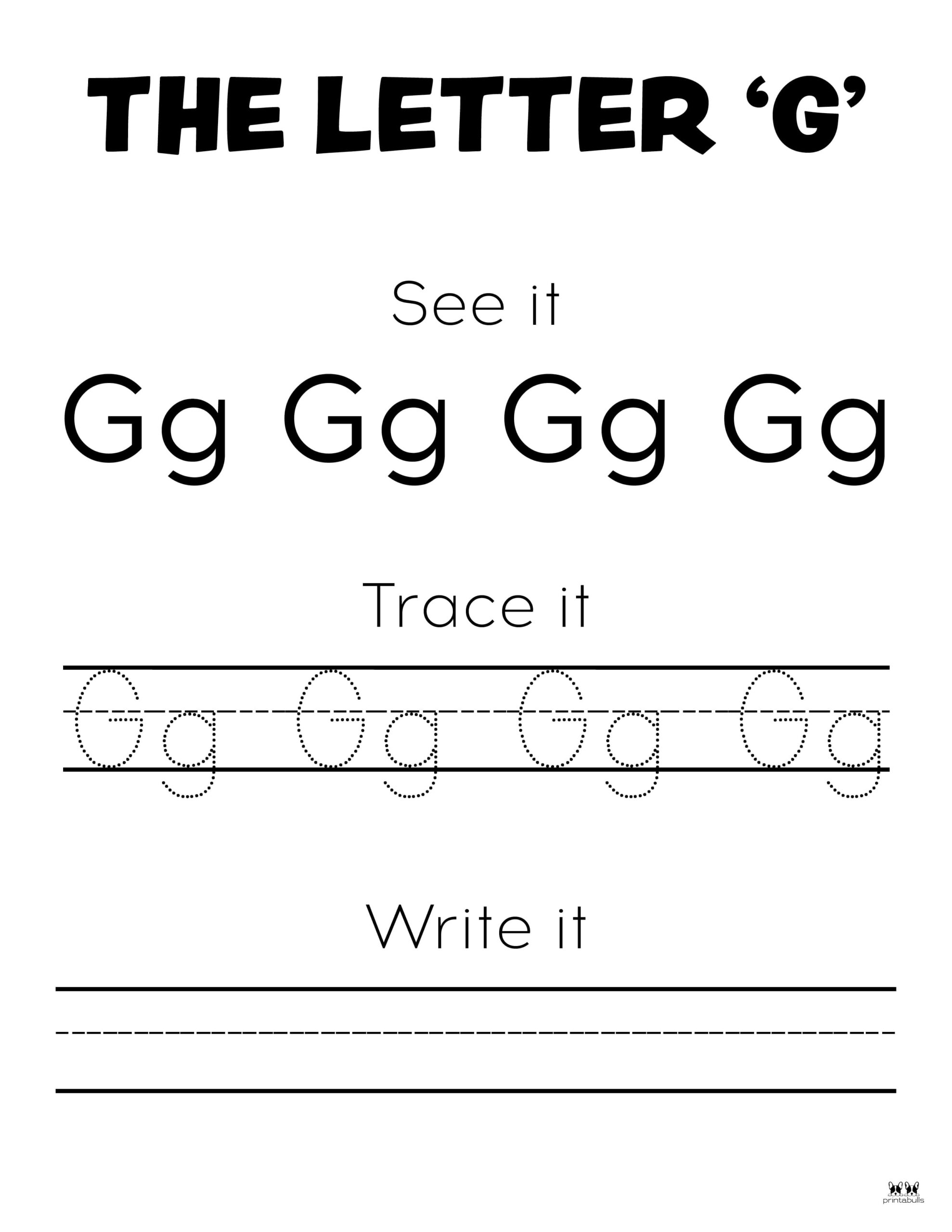 Letter G Worksheets - 50 FREE Printables | Printabulls