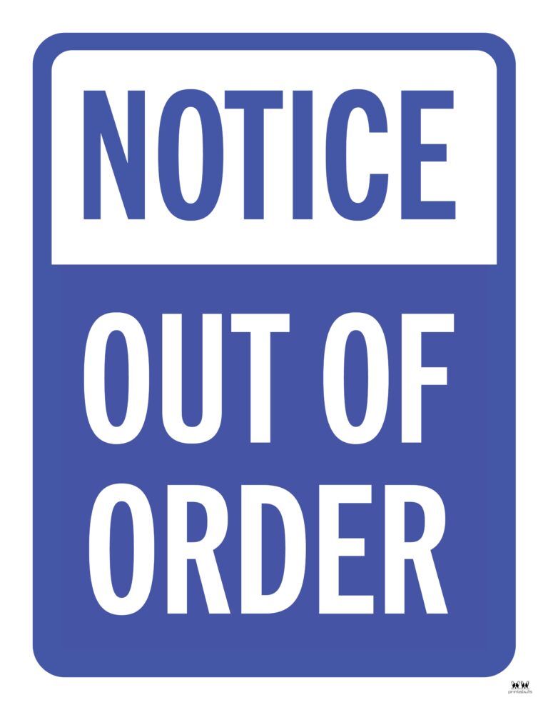 Out Of Order Signs 25 FREE Printable Signs Printabulls