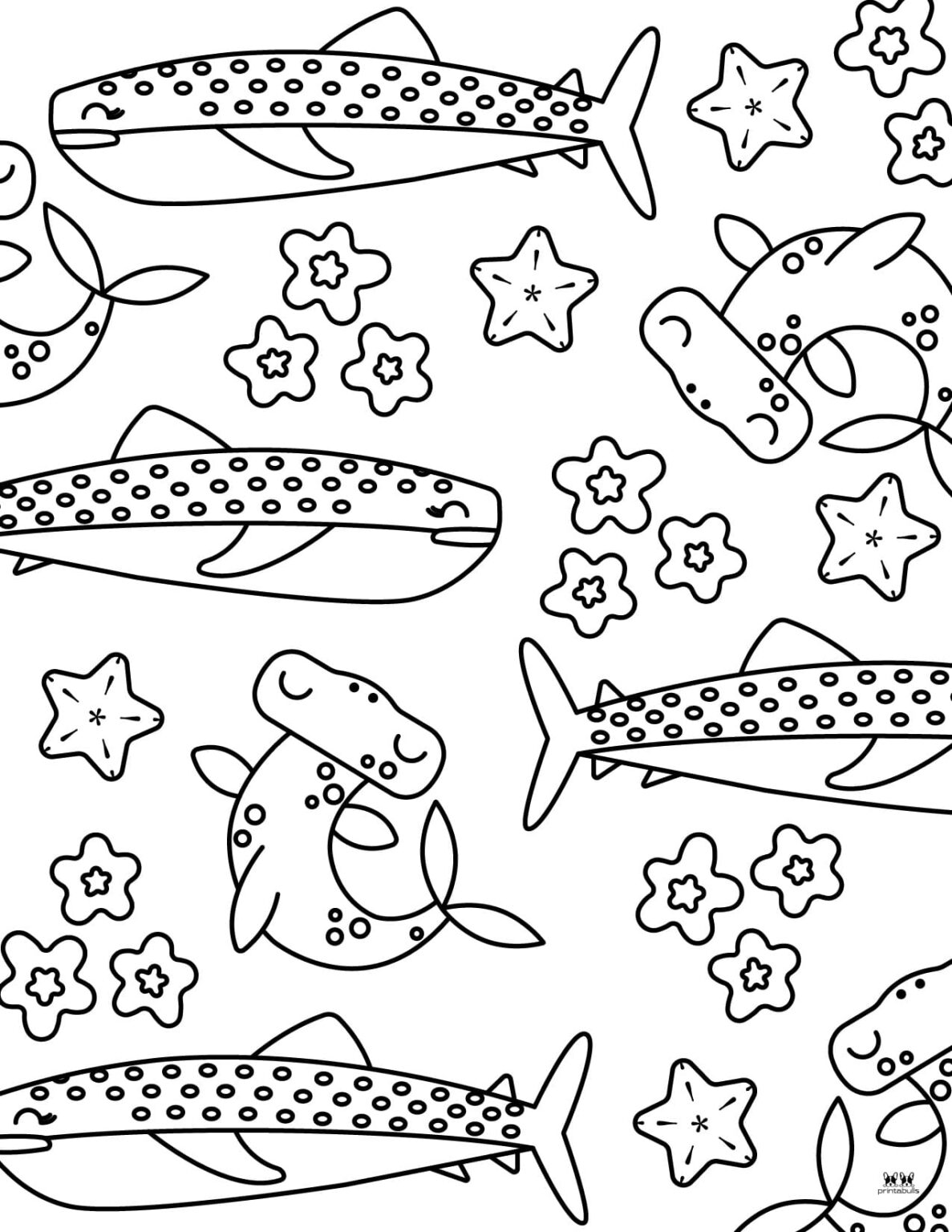 Shark Coloring Pages - 25 FREE Pages | Printabulls