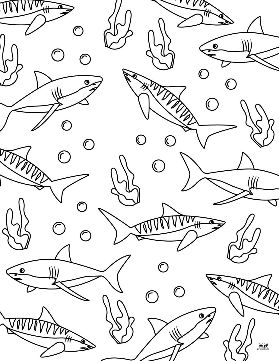 Shark Coloring Pages - 25 FREE Pages | Printabulls