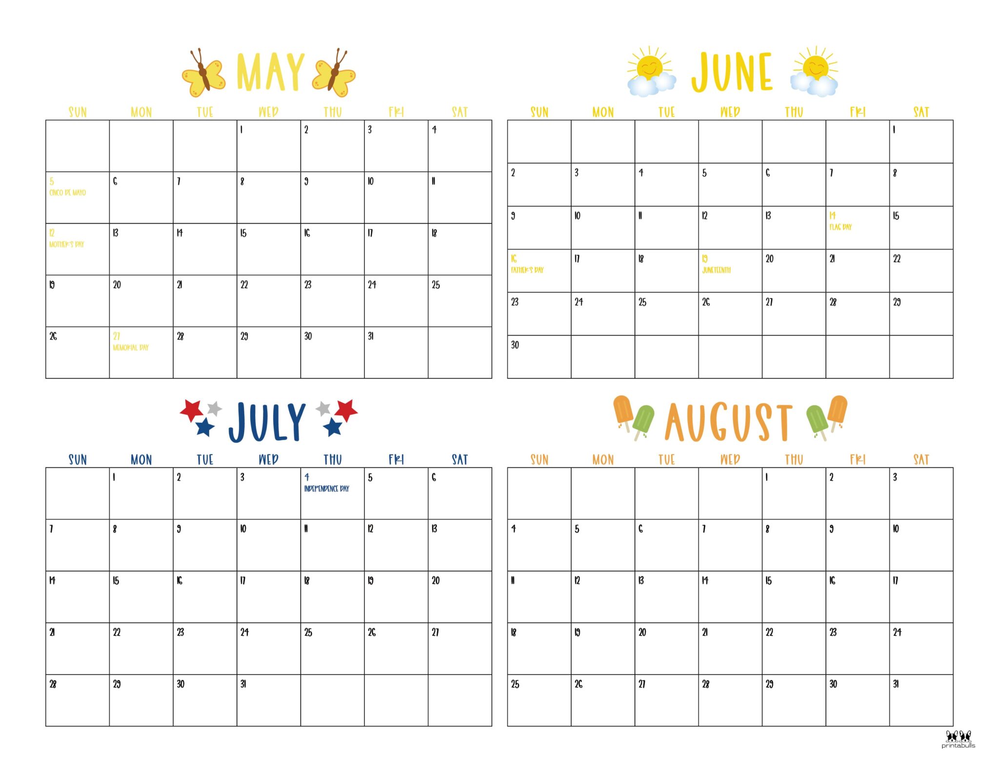 2024 Four Month Calendars - 18 Free Printables 