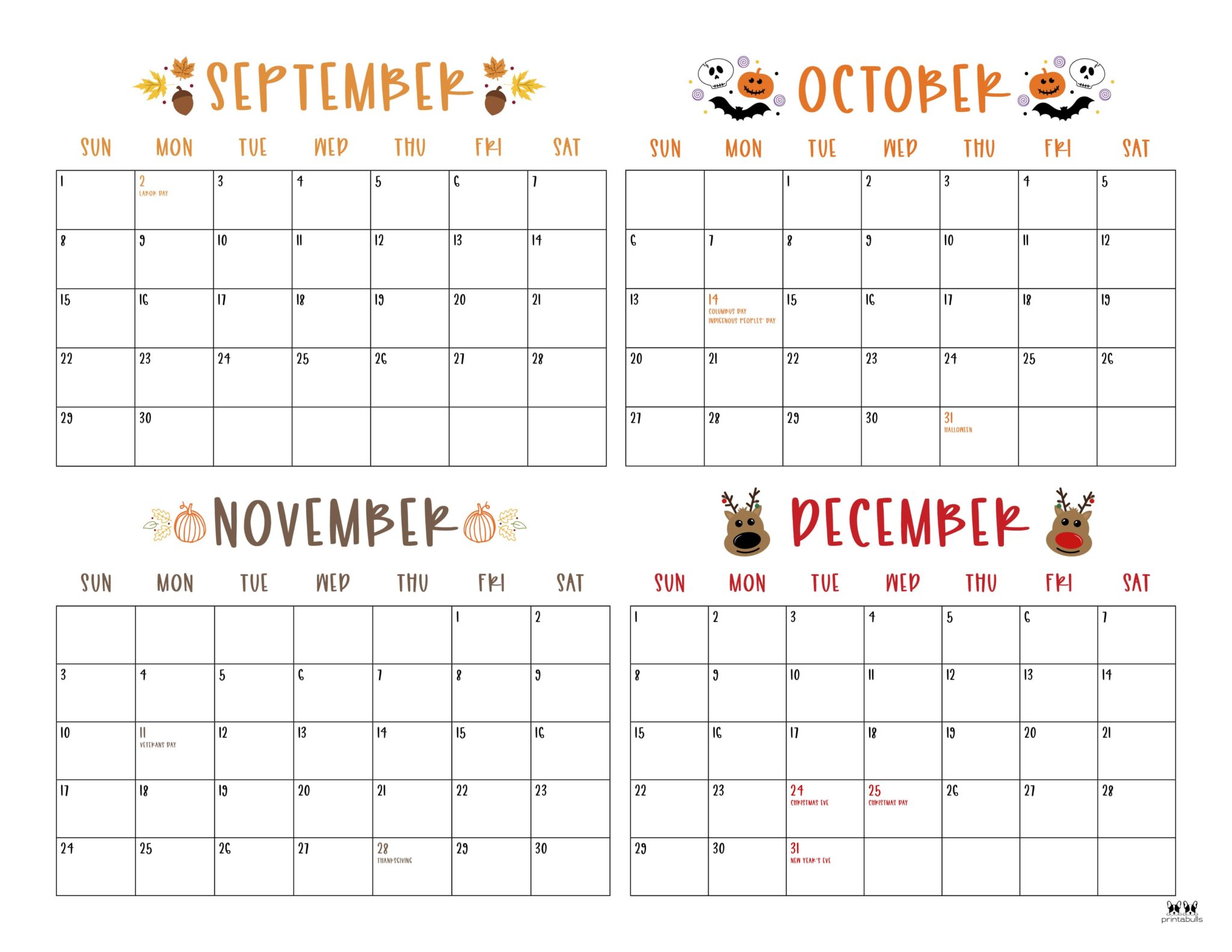 2024 Four Month Calendars 18 FREE Printables Printabulls