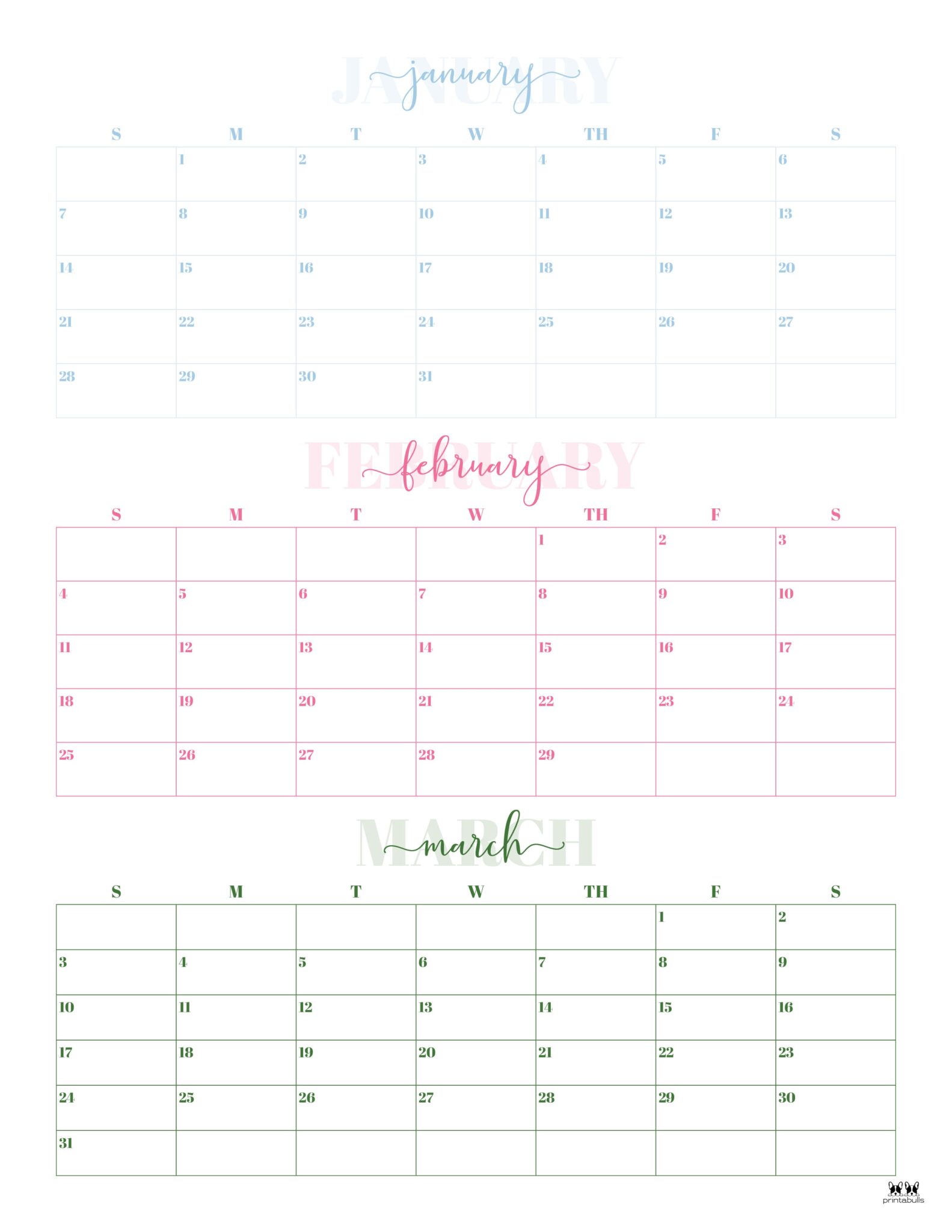 Three Month/Quarterly Calendars 36 FREE Calendars Printabulls