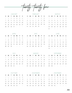 2024 Yearly Calendars - 29 FREE Printables | Printabulls