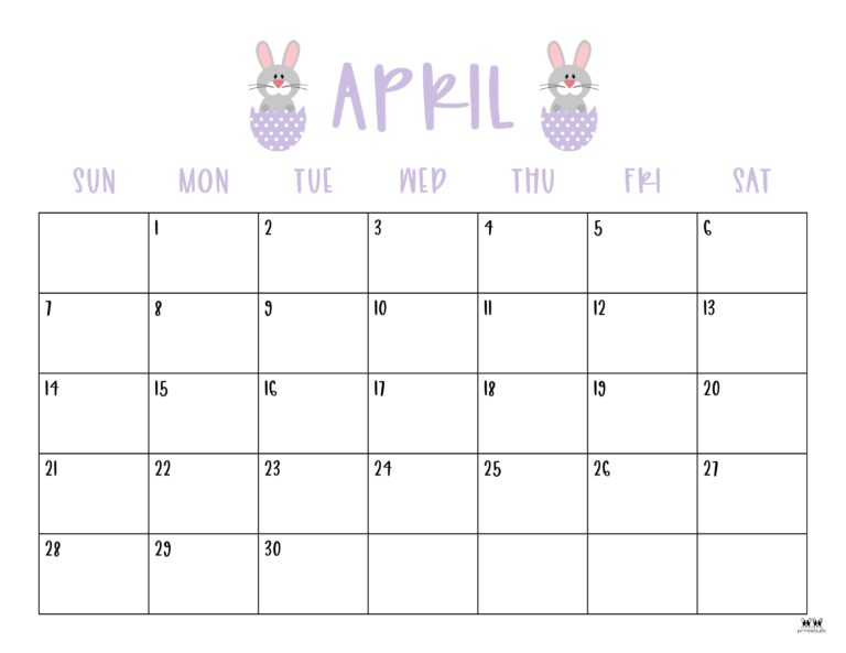 April 2024 Calendars 50 FREE Printables Printabulls