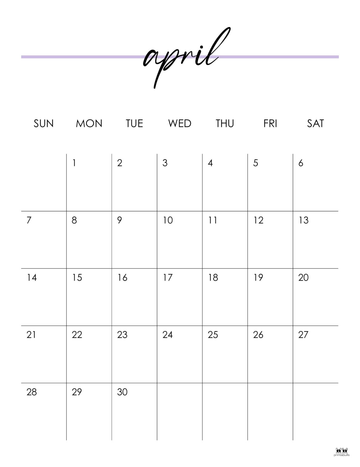 April 2024 Calendars 50 FREE Printables Printabulls