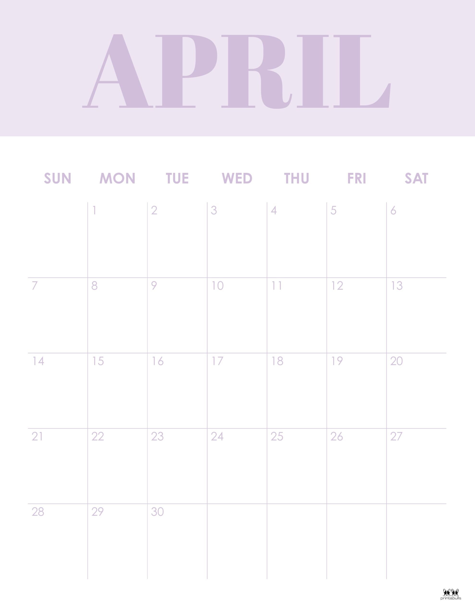 April 2024 Calendars 50 FREE Printables Printabulls