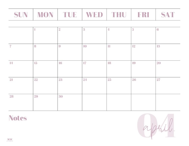 April 2024 Calendars - 50 FREE Printables | Printabulls