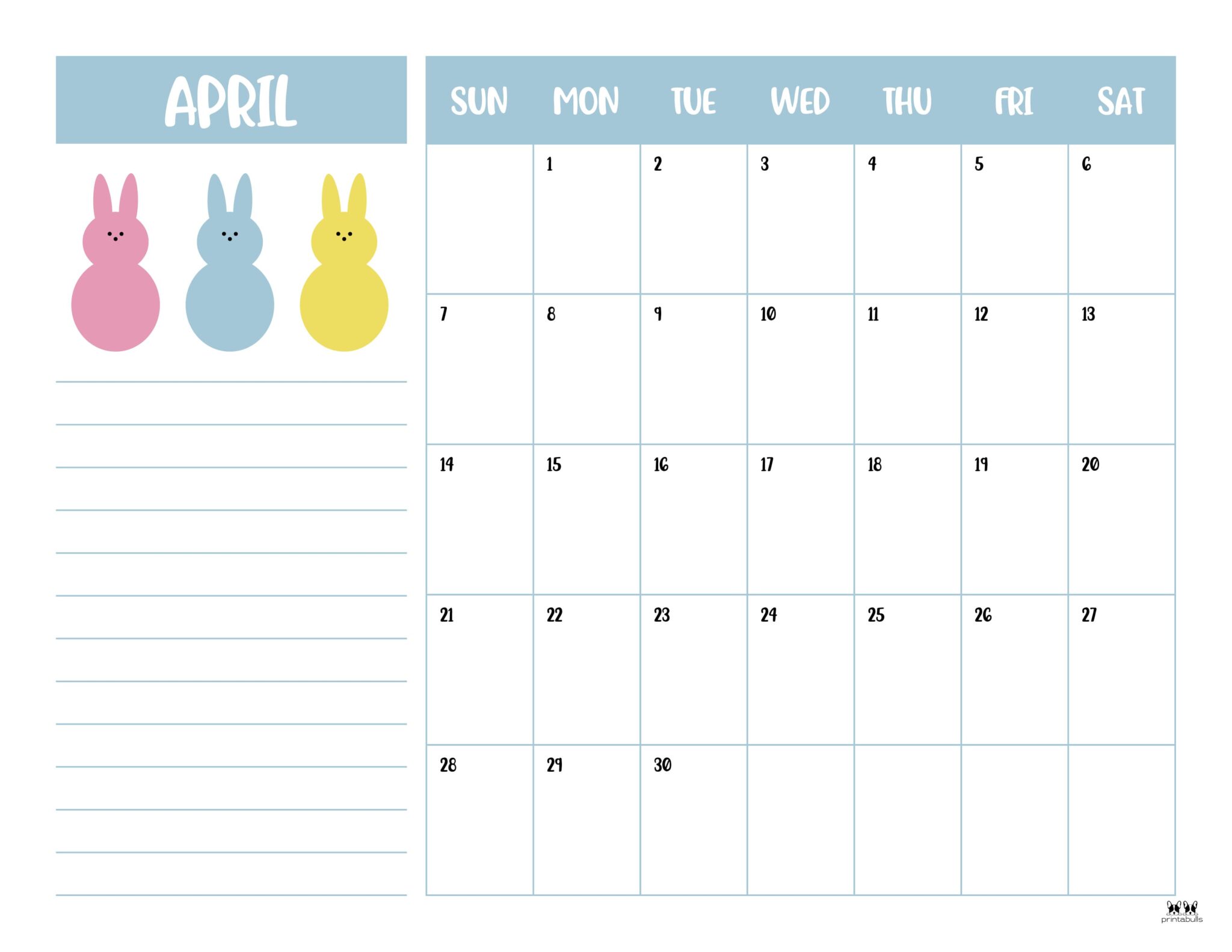 April 2024 Calendars 50 FREE Printables Printabulls