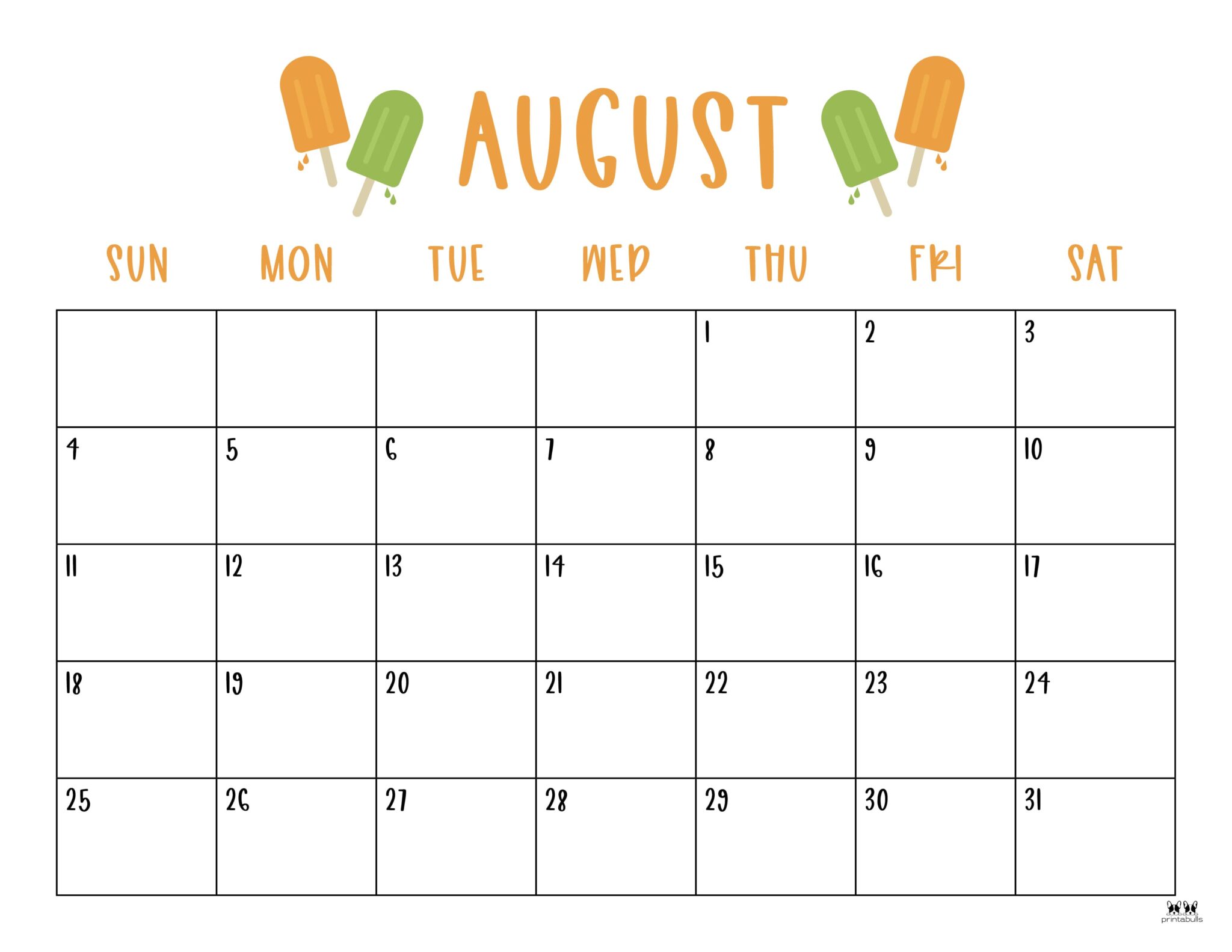 August 2024 Calendars 50 FREE Printables Printabulls