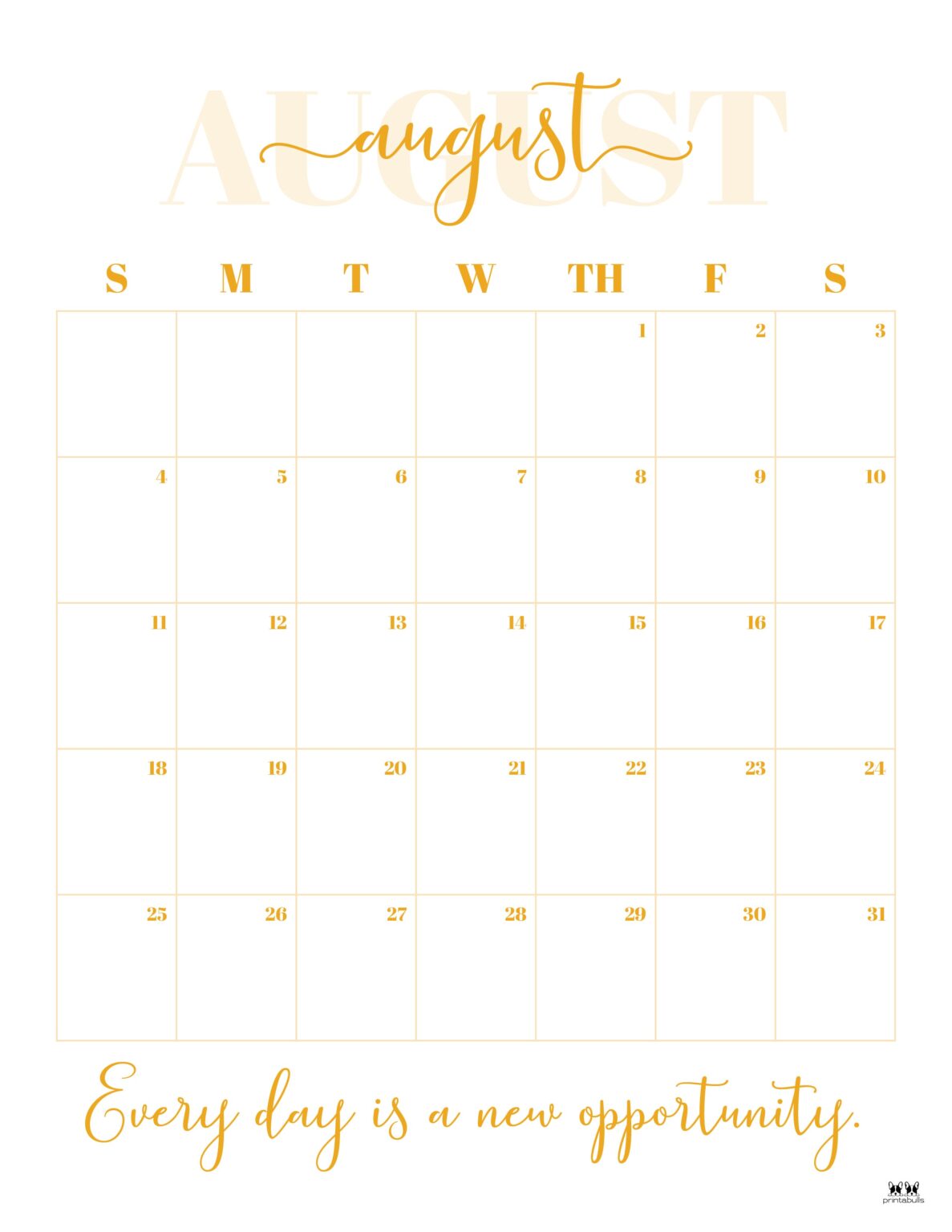 August 2024 Calendars 50 FREE Printables Printabulls