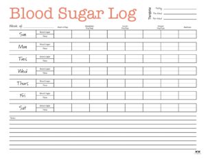 Blood Sugar Logs - 25 FREE Logs & Trackers | Printabulls