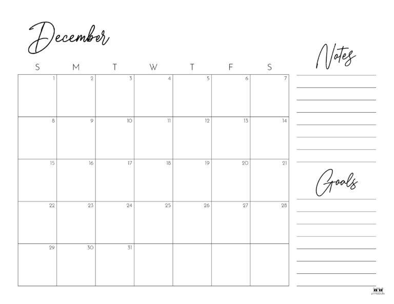 December 2024 Calendars - 50 FREE Printables | Printabulls