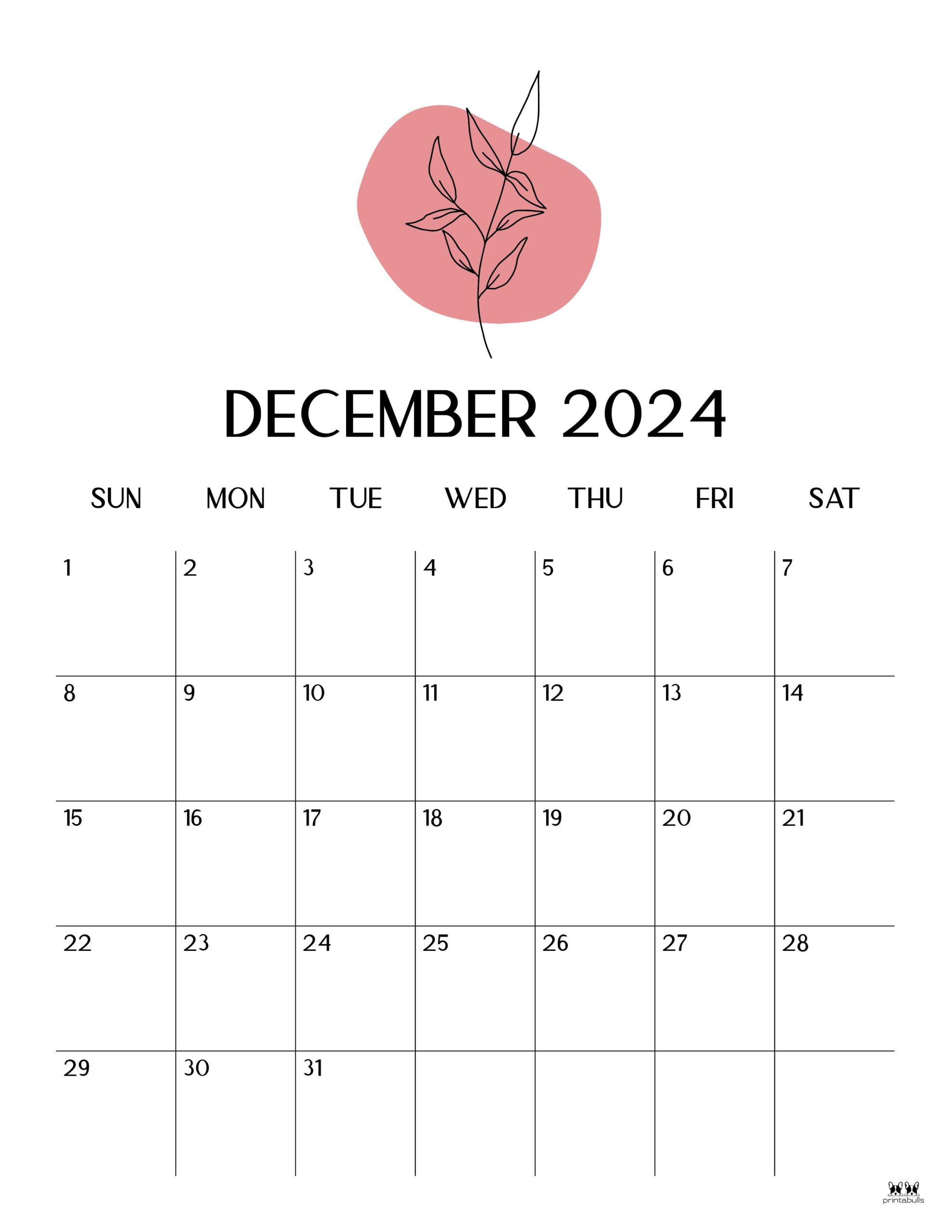 December 2024 Calendars - 50 FREE Printables | Printabulls