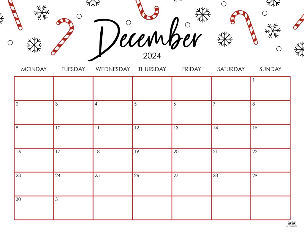 Free Printable Calendar 2024 Monthly December alis kelley