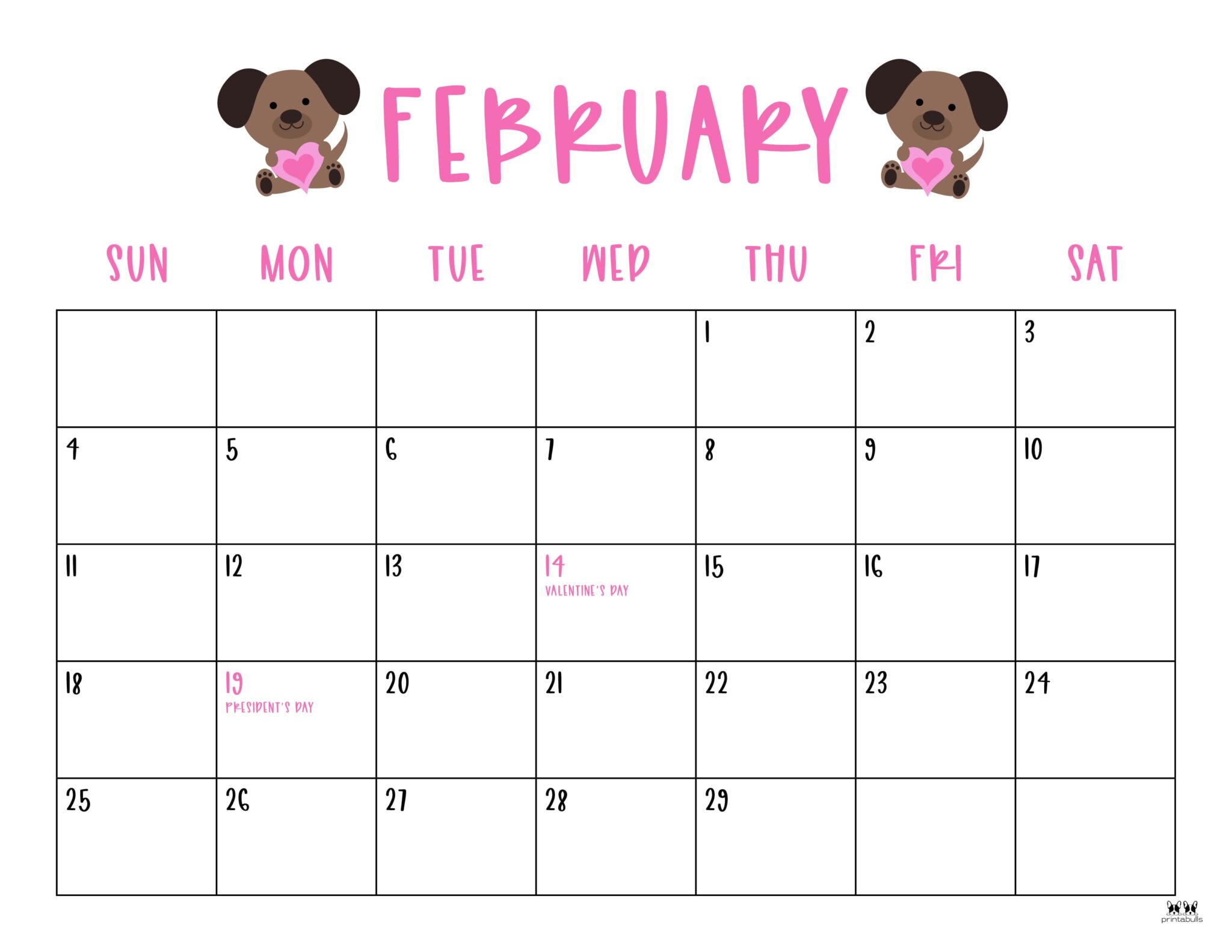 February 2024 Calendars 50 FREE Printables Printabulls