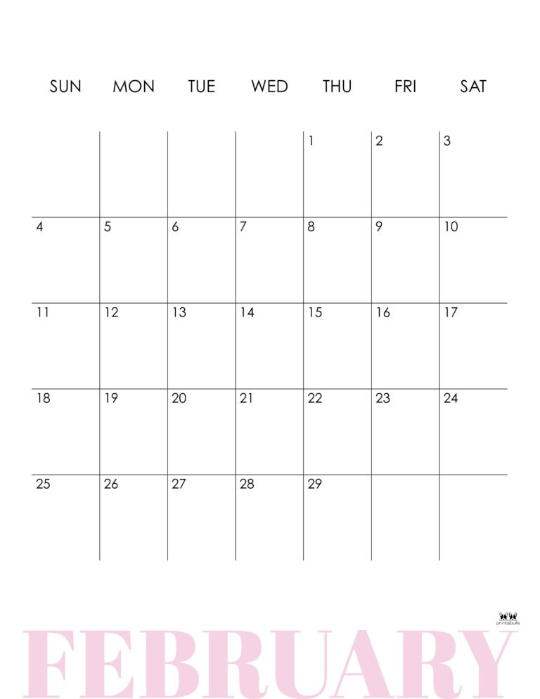 February 2024 Calendars - 50 FREE Printables | Printabulls