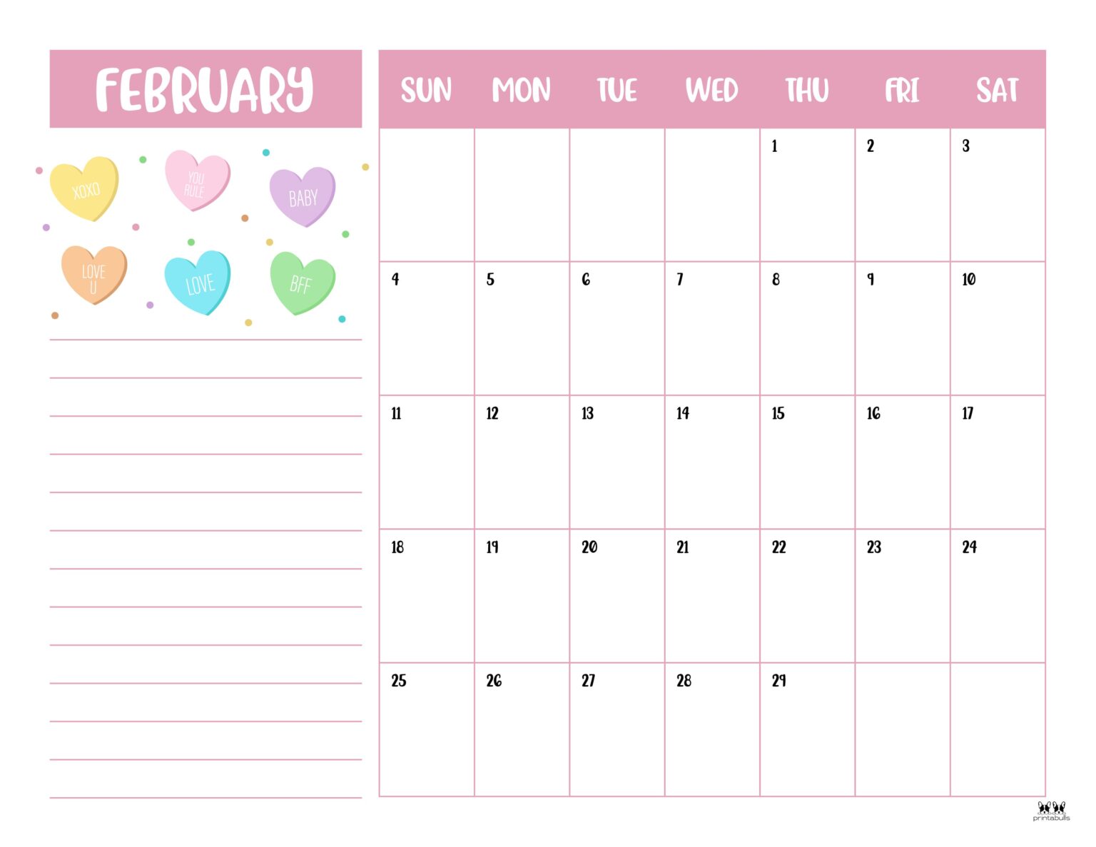 February 2024 Calendars - 50 FREE Printables | Printabulls