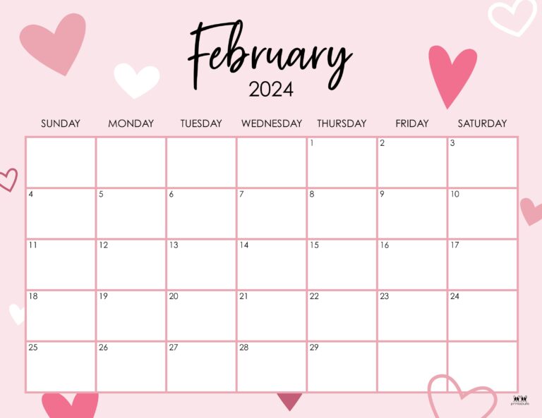 February 2024 Calendars 50 FREE Printables Printabulls