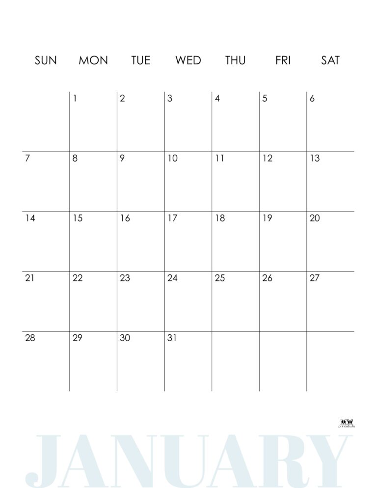 January 2024 Calendars - 50 FREE Printables | Printabulls