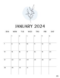 January 2024 Calendars - 50 FREE Printables | Printabulls