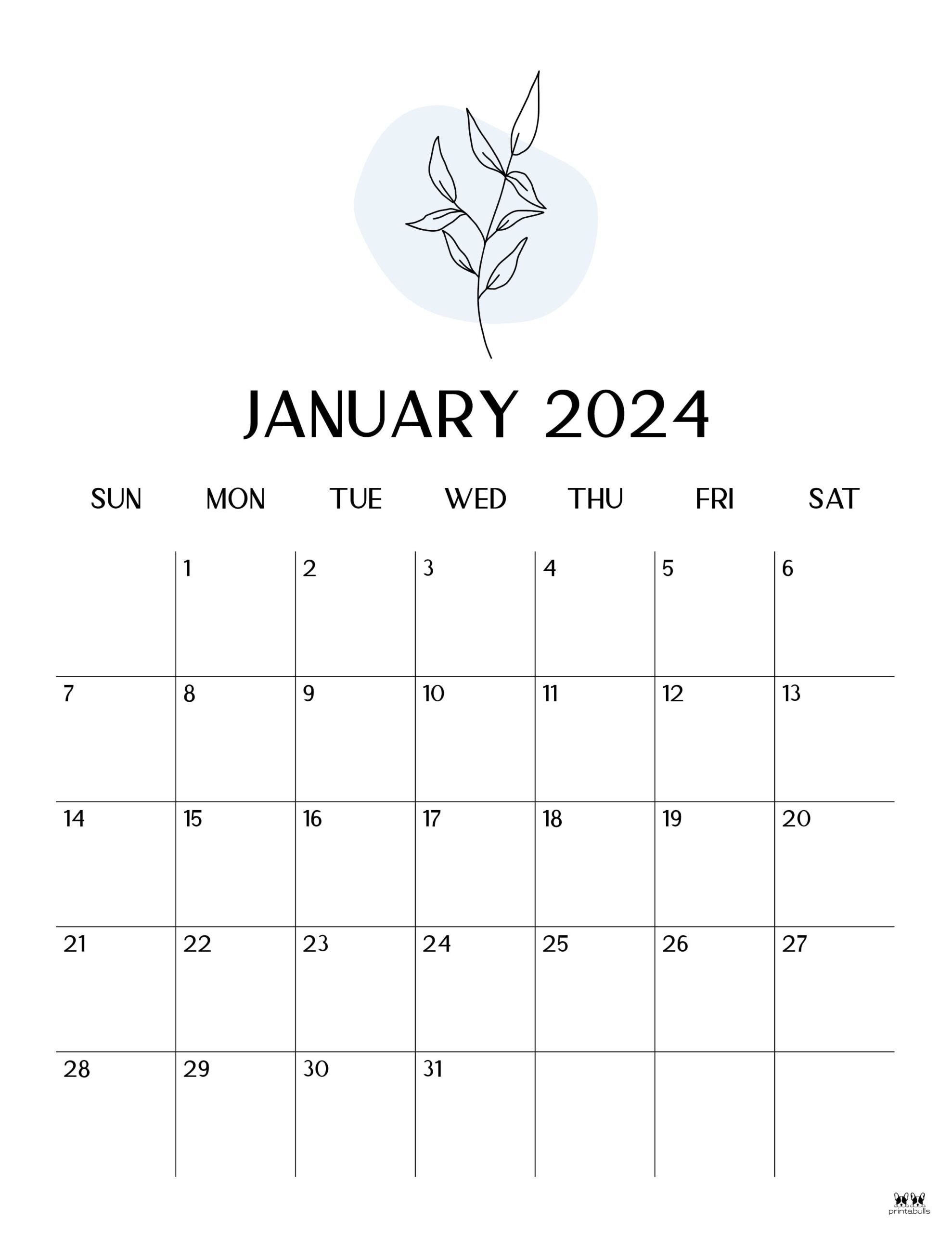 January 2024 Calendars 50 FREE Printables Printabulls