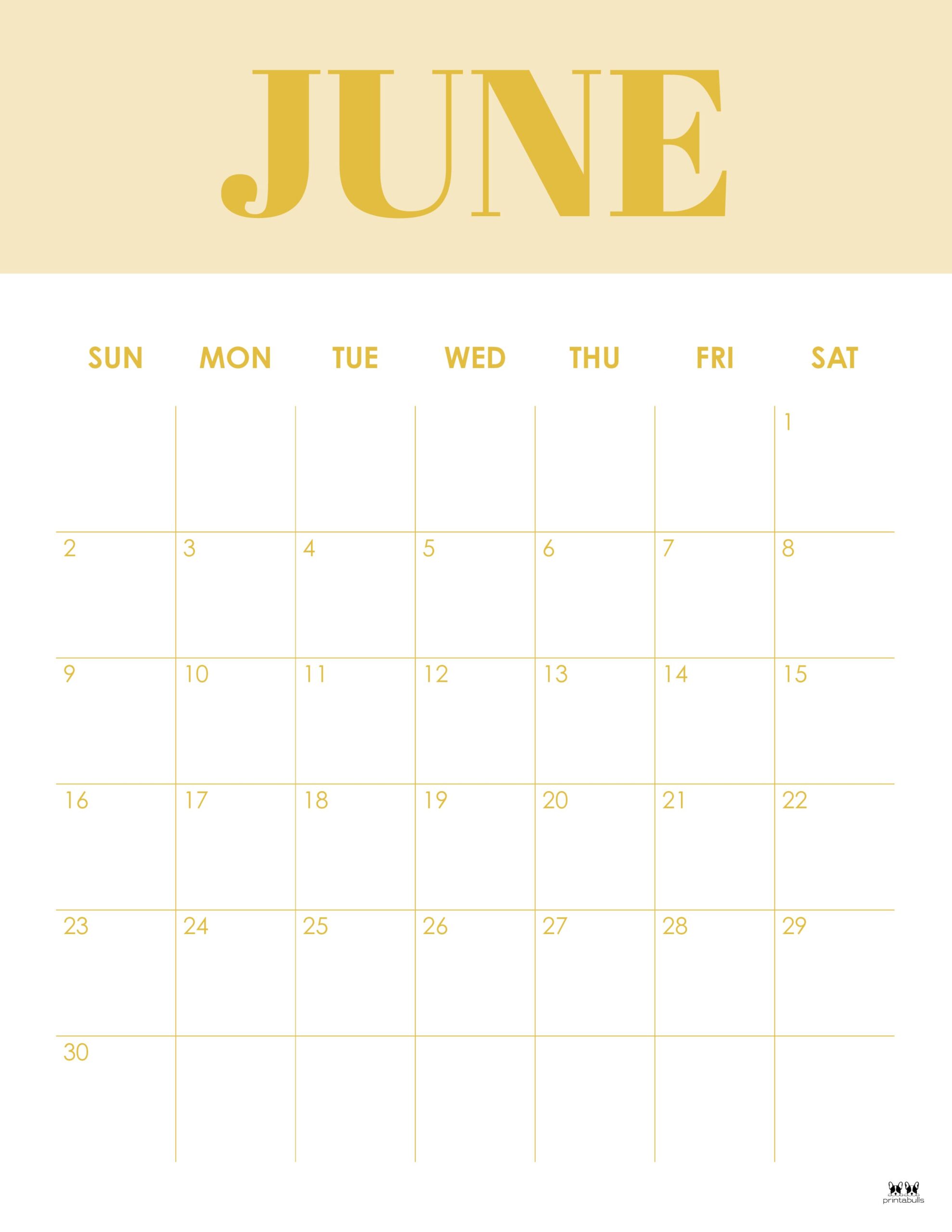 June 2024 Calendars 50 FREE Printables Printabulls