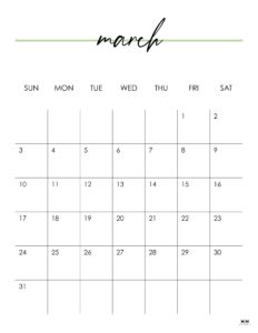 March 2024 Calendars - 50 FREE Printables | Printabulls