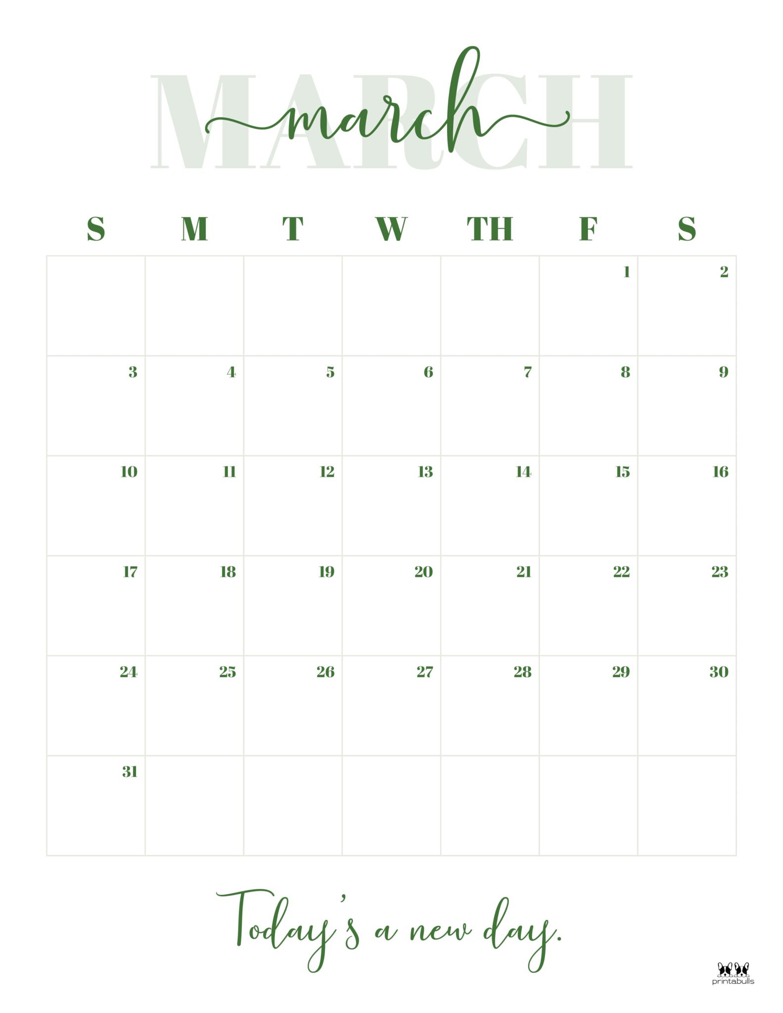 March 2024 Calendars - 50 FREE Printables | Printabulls