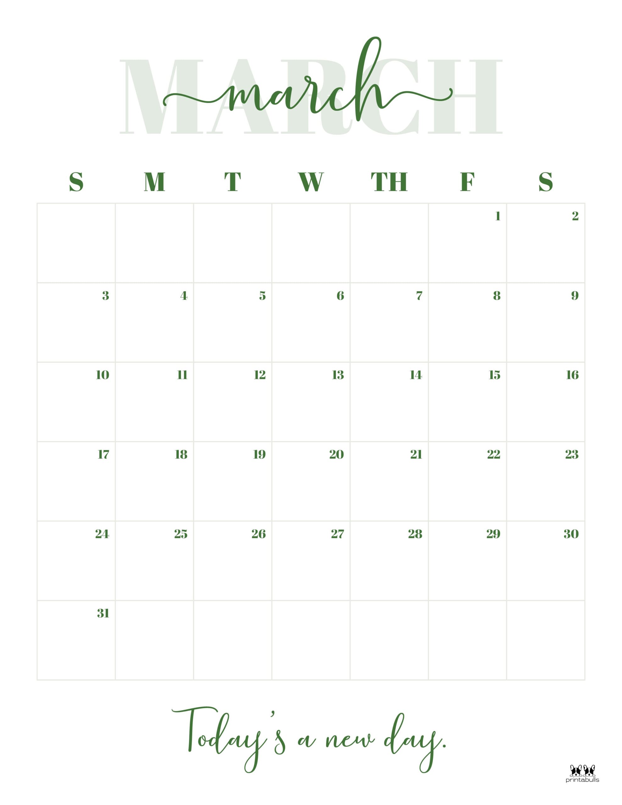 March 2024 Calendars 50 FREE Printables Printabulls