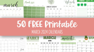 March 2024 Calendars - 50 FREE Printables | Printabulls