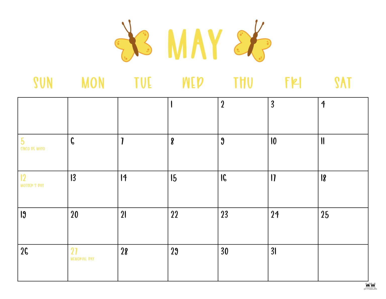 May 2024 Calendars 50 FREE Printables Printabulls