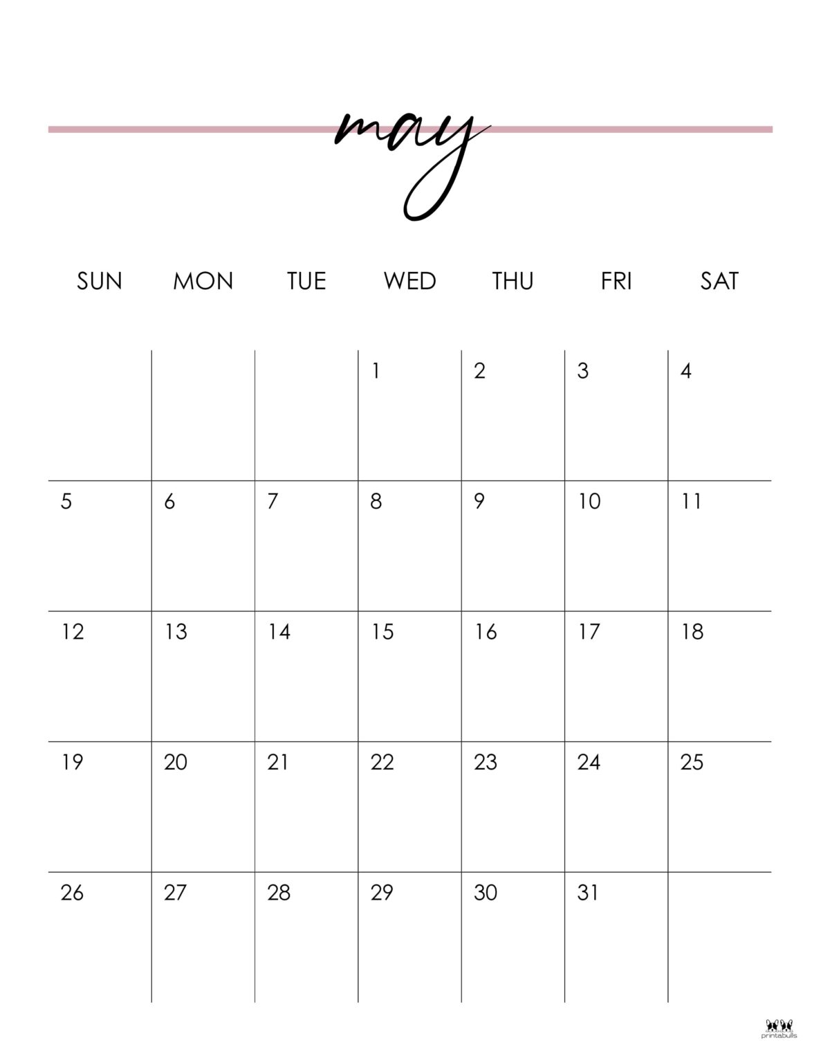 May 2024 Calendars - 50 FREE Printables | Printabulls