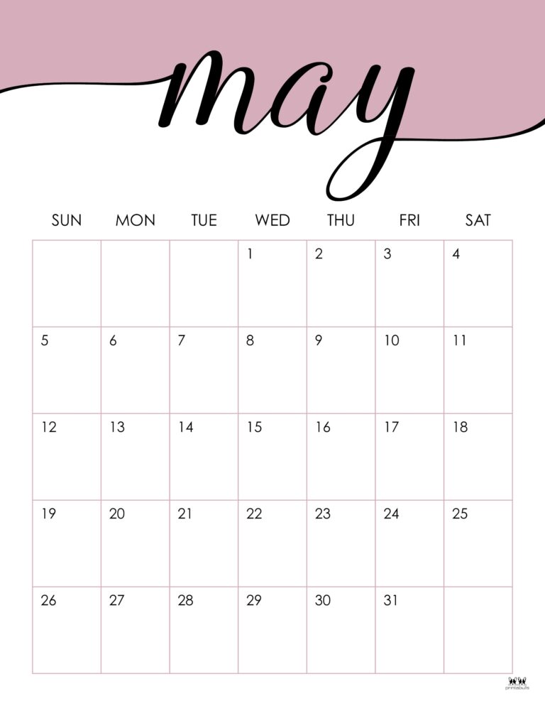 May 2024 Calendars - 50 FREE Printables | Printabulls