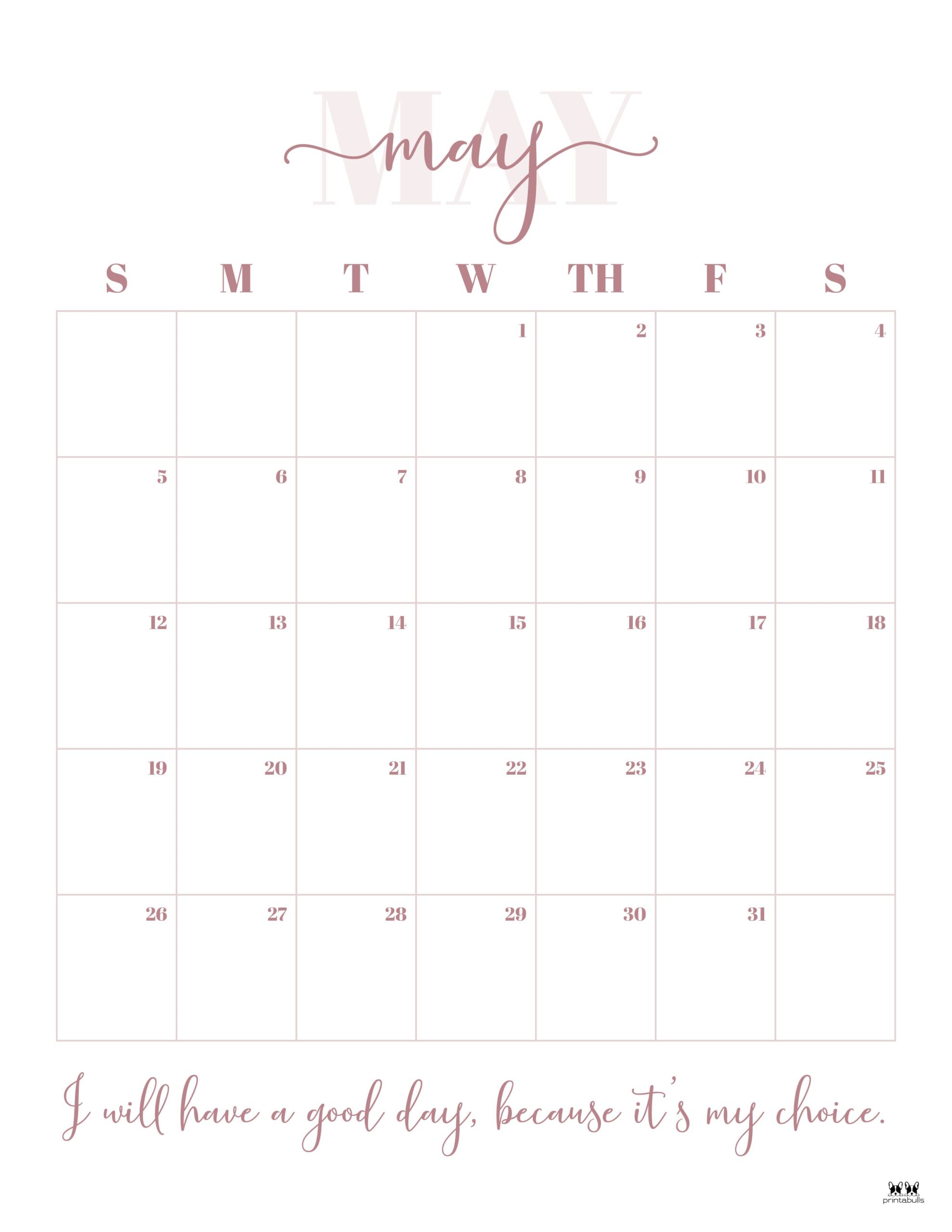 May 2024 Calendars 50 FREE Printables Printabulls