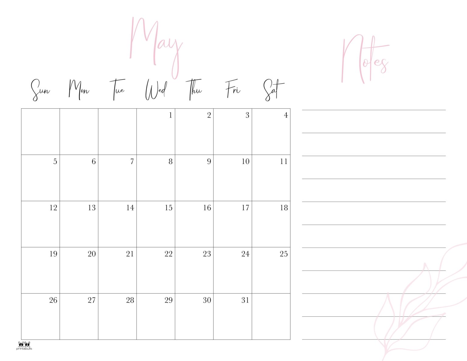 May 2024 Calendars - 50 FREE Printables | Printabulls