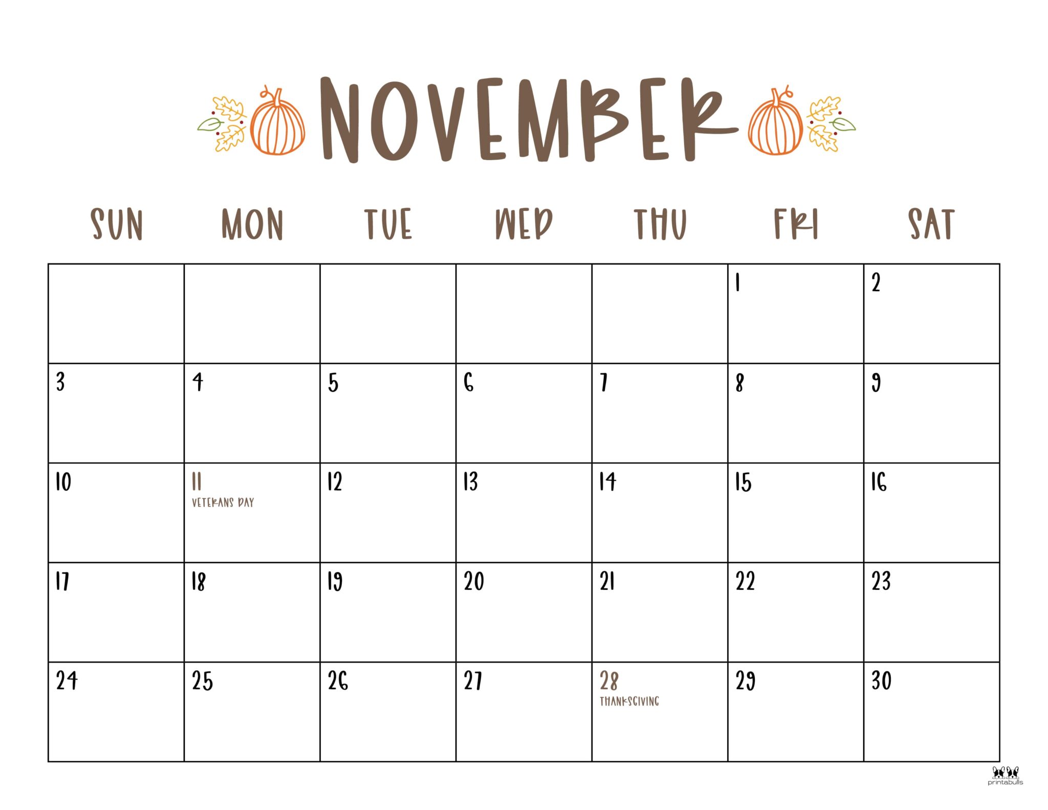 November 2024 Calendars 50 FREE Printables Printabulls